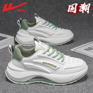 回力男鞋運動(dòng)鞋男2025春季新款增高厚底休閑鞋子時(shí)尚舒適百搭男士鞋子 白綠色 -K262C 40