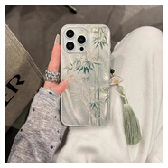 美克杰?chē)L(fēng)竹葉iPhone15/14promax蘋(píng)果16手機殼xr羽紗11/12mini掛墜13/7 透明羽紗殼-國風(fēng)竹葉+流蘇掛墜 iPhone 6s