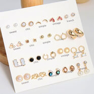 梅派簡(jiǎn)約耳釘套裝組合百搭高顏值一整套混搭幾何學(xué)生街拍耳環(huán)耳飾SN91 E0519-1