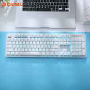 達爾優(yōu)（dareu）EK810雙模無線鍵盤 機械鍵盤 筆記本電腦游戲鍵盤 2.4G辦公鍵盤長續(xù)航 104鍵 白色青軸  