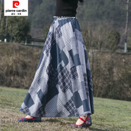 皮爾卡丹（pierre cardin）春夏季新款女裝民族風(fēng)印花棉麻半身裙松緊腰圍大擺長(cháng)裙沙灘裙子女 125號色 均碼 裙長(cháng)80厘米