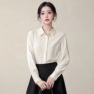 特洛曼OL抗皺白色襯衫女長(cháng)袖雪紡上衣春秋休閑面試正裝職業(yè)裝內搭襯衣
