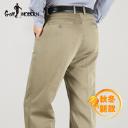 GOLF MODERN高爾夫服裝男褲秋冬厚款中年男士商務(wù)休閑高腰彈力免燙長(zhǎng)褲 C989卡其色 29 碼2尺2腰圍