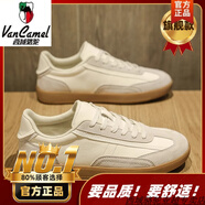西域駱駝阿甘男鞋春季2025新款真皮復(fù)古皮鞋軟底開(kāi)車(chē)休閑板鞋運(yùn)動(dòng)德訓(xùn)百搭 米白【旗艦款】-駱駝官方品牌官 39