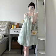 沂懿吊帶連衣裙女裙子夏天2025新款大碼海邊沙灘裙小個(gè)子顯瘦遮肚子 吊帶花苞連衣裙【藍(lán)色】 M