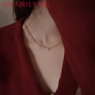 DIOWOWs925足銀流金歲月閃耀串珠鎖骨鏈女款2024新款感頸鏈 玫瑰金 925銀