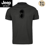 JEEP SPIRIT夏季速干短袖t恤男戰(zhàn)術(shù)軍旅教官作訓(xùn)t恤女 炭黑色速干T恤（一個(gè)紅旗貼） S 165-170[45-55KG]