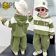 G. DUCKKIDS兒童春秋套裝男童新款小男孩洋氣連帽兩件套寶寶春秋季套裝 SYQ  森嶼琪//  綠色套裝 110 【身高 約-110cm】