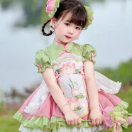 姿菲游（ZIFEIYOU）2025女童中國風(fēng)小小荷花漢服洛麗塔漢元素旗袍兒童高端時髦網(wǎng)紅 荷花洛麗塔 100