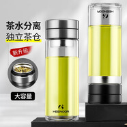 希諾茶水分離杯雙層玻璃加厚防燙商務(wù)抗菌辦公車載泡茶水杯教師節(jié)禮物 單層款：610ML珠光本-9139