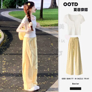 素優(yōu)米（SUYOUMI）多巴胺穿搭甜妹溫柔風(fēng)顯瘦短袖上衣彩色波點(diǎn)直筒闊腿褲兩件套ins 主圖款 M 86-105斤【品質(zhì)】