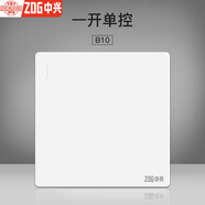 中興;ZXE無(wú)邊框A3白色開(kāi)關(guān)面板家用暗裝86開(kāi)關(guān)插座雙USB五孔大開(kāi)關(guān) 一開(kāi)單控 1只