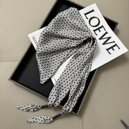 嬈蝶2025三角巾雙層緞面領(lǐng)巾女韓系小披肩柔軟麥穗頭巾護(hù)頸小絲巾 鏈條米白 115