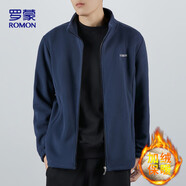 羅蒙（ROMON）夾克男士秋冬商務(wù)潮流仿羊羔絨立領(lǐng)抓絨衣柔軟搖粒絨外套男裝AX