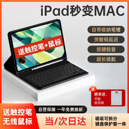 索盈蘋果ipad鍵盤鼠標套裝2025年ipad11/air7/10代24款air6/5pro/mini7平板ipad5保護套殼外接妙控藍牙 【雅致黑】磁吸平板鍵盤+保護套+鼠標+觸控筆 【10.2英寸