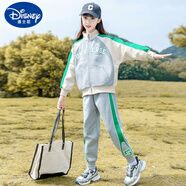 迪士尼（Disney）女童運動(dòng)套裝春裝7兒童女孩春季9兩件套2025新款十歲洋氣網(wǎng)紅12潮 灰色 140 cm
