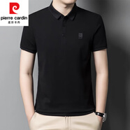 皮爾卡丹（pierre cardin）白色短袖t恤男2025夏款刺繡男士打底半袖百搭抗皺簡約基礎體恤薄 黑色 XL 175