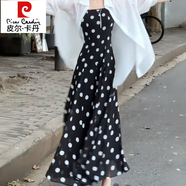 皮爾卡丹（pierre cardin）早春海邊度假連衣裙女夏季新款冰絲防曬襯衫吊帶裙兩件套裝長(zhǎng)裙子 波點(diǎn)吊帶裙 XL 120-135