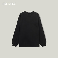 RESIMPLERESIMPLE簡(jiǎn)單點(diǎn)男女同款質(zhì)感休閑簡(jiǎn)約棉質(zhì)長(cháng)袖T恤0009成毅同款 黑色 S
