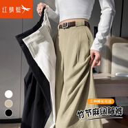 紅蜻蜓2025新款竹節(jié)麻肌理感休閑褲長(zhǎng)褲女裝春季垂感寬松闊腿褲拖地褲 卡其色- 長(zhǎng)褲 L 建議109-118斤