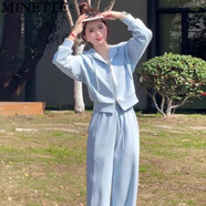 予瑾棉韓系少女休閑運(yùn)動(dòng)套裝女春秋加絨寬松衛(wèi)衣跑步兩件套 淺藍(lán)色韓系少女加絨運(yùn)動(dòng)套裝 建議70-95斤 M