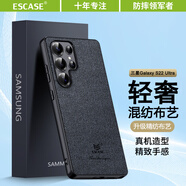 ESCASE適用三星S25Ultra手機殼Galaxys 25Ultra保護套個(gè)性創(chuàng  )意全包邊防摔商務(wù)貼皮背殼 ES-19深邃黑