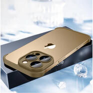 JuZhiPin【無邊框·真裸機(jī)】適用iPhone 16ProMax手機(jī)殼蘋果12/13/14/15promax四角防摔護(hù)角軟硅膠玻璃鋼化 鈦金色·無邊框·裸機(jī)殼【四角防摔+鏡頭保護(hù)】 iPhone1