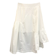 星垂曉霧法式仙女不規則裙擺半身裙女吱鵲 不規則純色半身裙女裝春夏2025 白色 S
