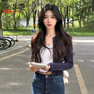 乖米豆2025新款小個子復(fù)古學(xué)院風(fēng)上衣針織開衫外套女秋冬感麻花毛衣 【藏青色】 M 45/55kg