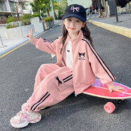 丹鳥(niǎo)王兒童韓版新款春裝套裝女童中小童時(shí)尚潮庫洛米女孩洋氣春秋兩件套 粉色庫洛米兩件套 120