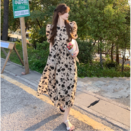 蕓玫兒（yunmeier）連衣裙2025年夏季新款夏天女裝2025夏裝泡泡袖連衣裙赫本風(fēng)法式感 圖色 M
