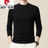 皮爾卡丹（pierre cardin）2025絲光液氨棉男士長(zhǎng)袖t恤春秋季2025新款商務(wù)休閑圓領(lǐng)體恤打底 PLWZ\24900深邃黑 T恤 M 建議90-120斤
