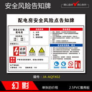 幻影安全風(fēng)險點(diǎn)告知牌 危險化學(xué)品配電房車(chē)間工廠(chǎng)警示標識墻貼標示貼 配電房安全告知牌 40*52cm