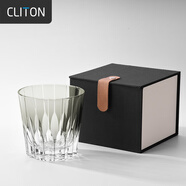 CLITON晶芒威士忌酒杯 手工切子水晶玻璃烈酒杯洛克洋酒杯水杯玻璃杯