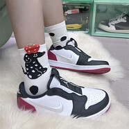 耐克（NIKE）籃球鞋女鞋2025夏季新款運(yùn)動(dòng)鞋AJ1低幫輕便百搭舒適防滑板鞋 AV3918-102黑白紅 36.5