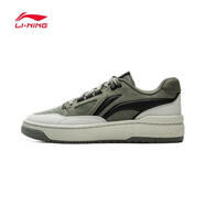 LI-NING 李寧板鞋男子2025春季新款新秀籃球文化鞋潮流時尚休閑鞋ABCV007 ABCV007-5螺煙綠/白樺灰/黑色 41