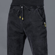 酷喜旺夏季牛仔工作褲男帥薄款耐磨寬松彈力休閑干活上班穿的勞保褲春秋 451黑色【款】 常規 L 建議95-110斤