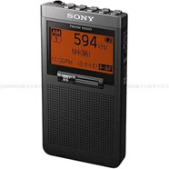索尼（SONY）【日本直郵】索尼便捷收音機立體聲老人用迷你收音機隨身聽【需變壓器】 SRF-T355 B【7號電池2個 不帶充電底座】