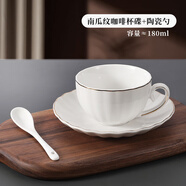 GPHF日系輕奢咖啡杯子陶瓷杯英式下午茶杯南瓜杯高檔精致咖啡杯碟套裝 南瓜杯一杯一碟一瓷勺