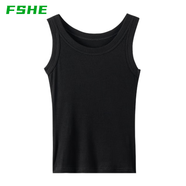 FSHE做舊牛仔連衣裙女2025新款春夏韓版設計寬松復古水洗背心連衣裙 黑色背帶打底 XL 【建議140-160斤】