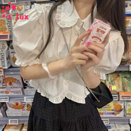 CTOX輕法式娃娃領(lǐng)jk襯衫女2025春秋甜美荷葉邊高腰短款白色JK襯衣上衣 白色 L 90-105斤