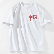 潮勝短袖t恤男夏季青年港風(fēng)潮流ins純棉半袖體恤衫男學(xué)生T恤男 白/中國(guó)胸標(biāo) 2XL （重155-170斤高175-180）