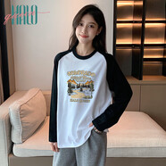 Halo QueenT恤女春夏韓版植物印花T恤女裝潮流上衣女H143T2482