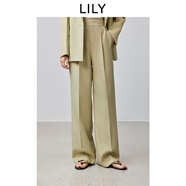 LILY零壓直筒褲2025春新款寬松休閑垂感通勤高級感西裝褲長(cháng)褲女 301綠色（尺碼偏大） S