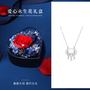 憶瑾項鏈女s925銀項鏈平安鎖項鏈同心鎖骨鏈ins送女友生日情人節(jié)禮物 【愛心花盒】平安鎖項鏈