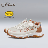 賓度（J.Benato）【品牌旗艦】男鞋登山鞋秋冬季新款男耐磨潮流運動(dòng)鞋戶(hù)外徒步鞋 白色+紅色 40