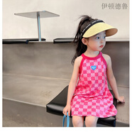 伊頓德魯女童洋氣吊帶裙兒童連衣裙寶寶韓版沙灘裙童裝夏裝新款 58659圖色 120cm