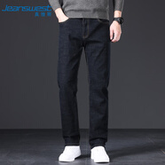 真維斯（JEANSWEST）牛仔褲男2025春季輕商直筒修身牛仔長(zhǎng)褲男黑色常規(guī)32