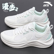 安踏（ANTA）女鞋運動鞋子女夏季新款凌云跑步鞋牛奶糖輕便減震健身跑鞋跳繩鞋 象牙白 (漫步) 36