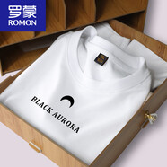 羅蒙（ROMON）液氨絲光棉短袖t恤男2025新款冰絲速干涼印花薄款打底衫夏半袖 SG09-白色 M